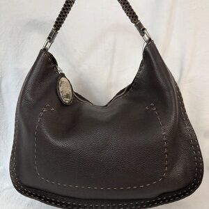Fendi Selleria Brown Leather Shoulder Bag